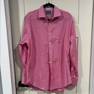 Thomas Dean Pink and White Checkered Button Down Shirt